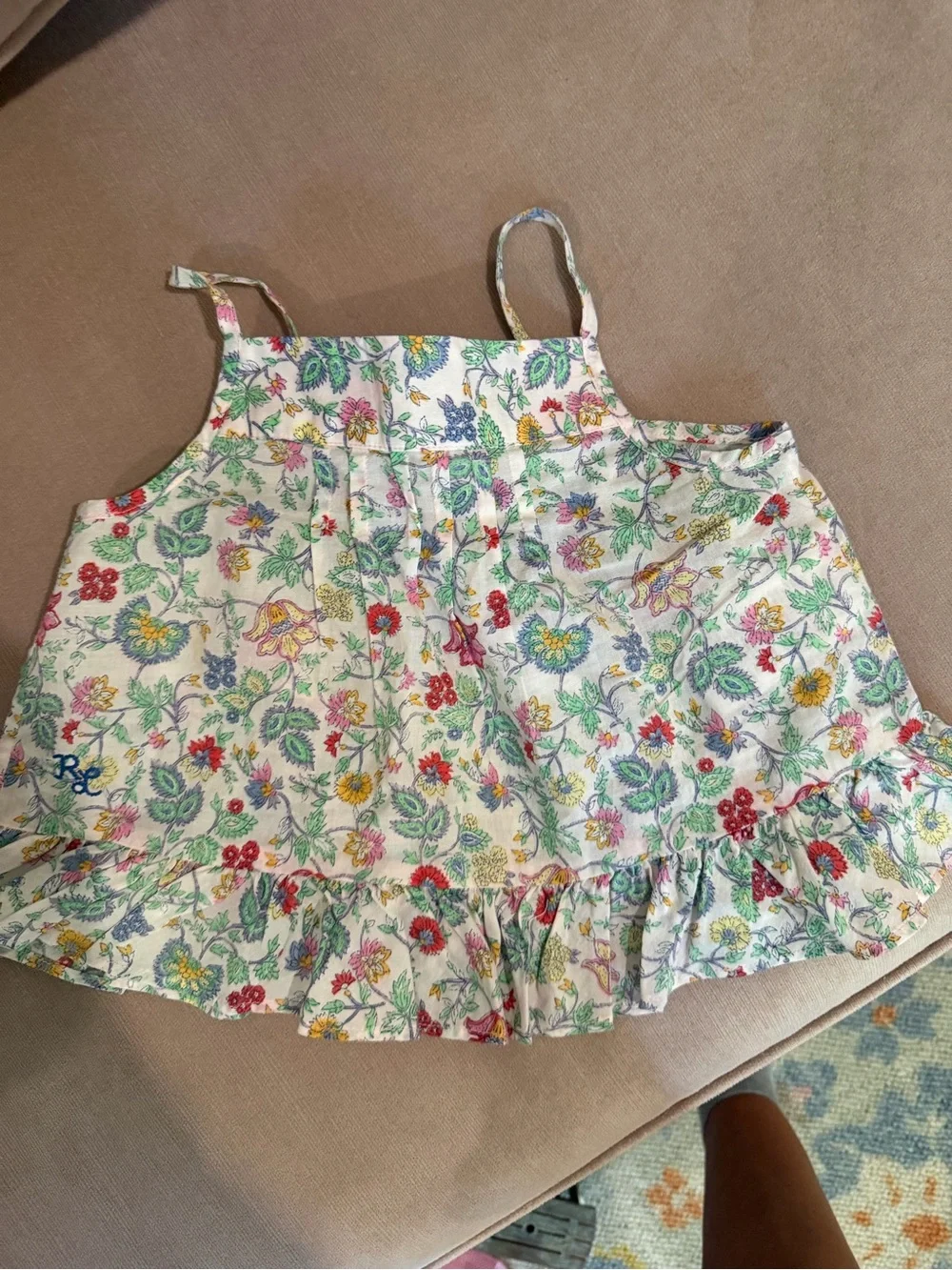 Ralph Lauren Girls Floral Ruffle Two-Piece Set
